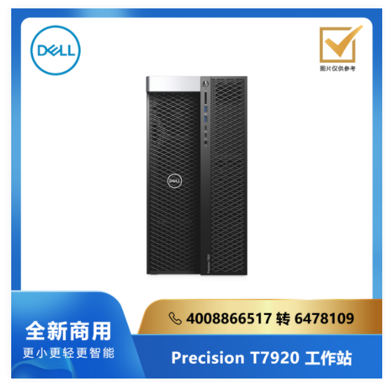 DELL Precision T7920 塔式工作站：Intel : Intel 4210R*2/64G/512G SSD/2T SATA/RTX3090 24G 独显/Win10/三年